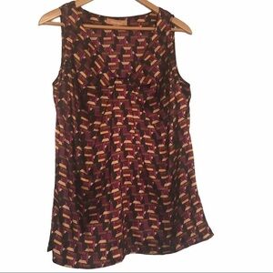 𝅺ELLEN Tracy sleeveless geometric blouse M